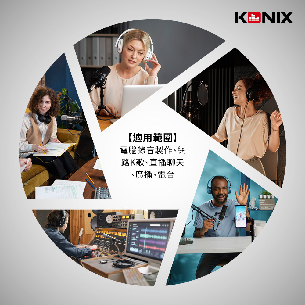 KONIX 科尼斯樂器 便攜式折疊隔音罩 電腦錄音 唱歌 直播 Podcast
